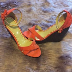 New forever 21 orange wedges size 10